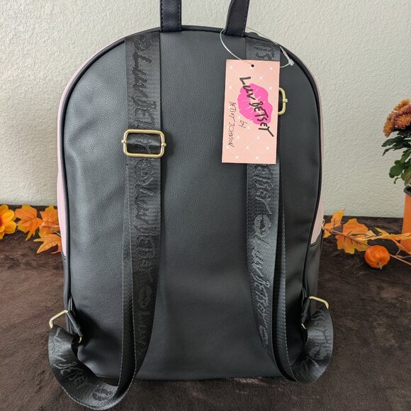 Betsy Johnson LUV Betsey Pink/Black LBADLEY Large Backpack - NWT - Picture 2 of 11